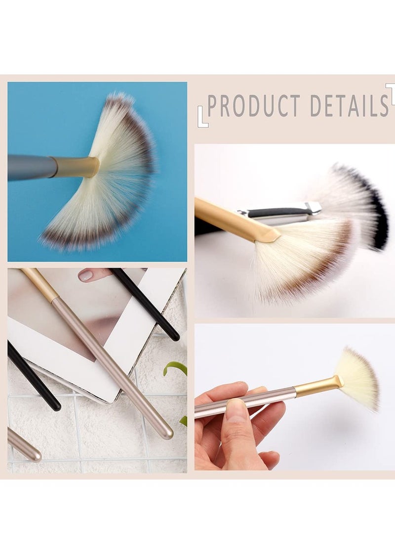 Pimoys 6 Pieces Fan Brushes for Facials Slim Soft Face Mask Brush Applicator for Glycolic Acid Peel Mask Esthetician Face Makeup Brush  - Image 4