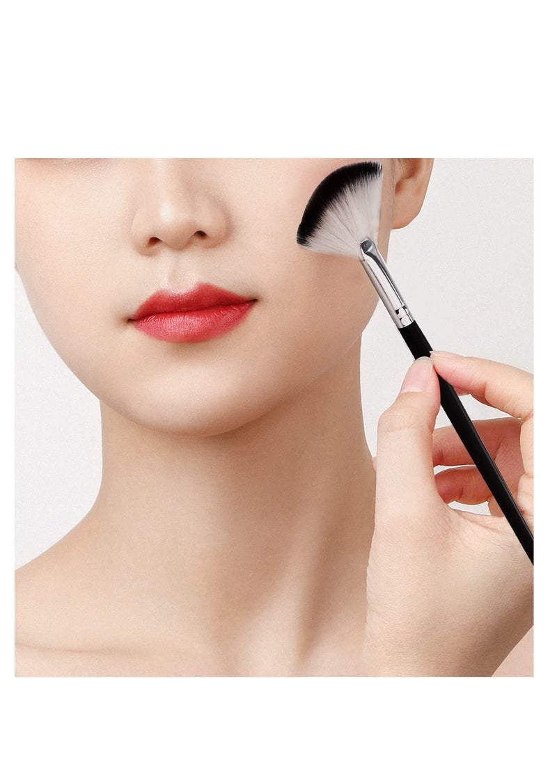 Pimoys 6 Pieces Fan Brushes for Facials Slim Soft Face Mask Brush Applicator for Glycolic Acid Peel Mask Esthetician Face Makeup Brush  - Image 5