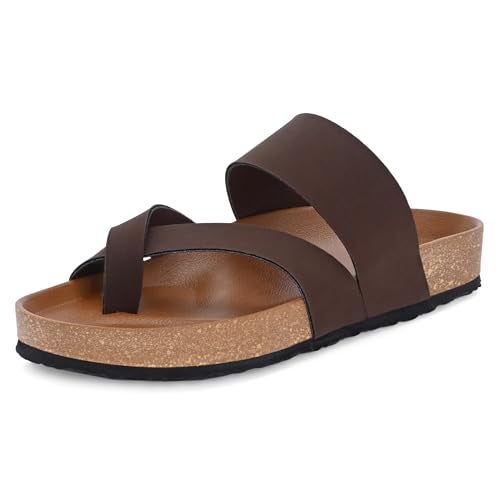 Centrino Mens Cushion Sliders/Slippers | PU Padding on the Footbed | Bounce Back Technology | Comfortable & LightWeight | Stylish & Everyday Flip Flops for Gents 6864-11_COFFEE_8 - Image 1