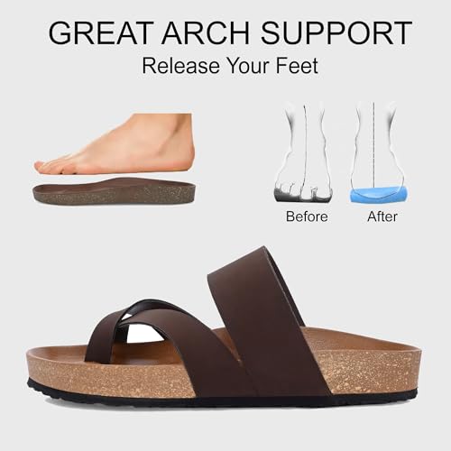 Centrino Mens Cushion Sliders/Slippers | PU Padding on the Footbed | Bounce Back Technology | Comfortable & LightWeight | Stylish & Everyday Flip Flops for Gents 6864-11_COFFEE_8 - Image 2