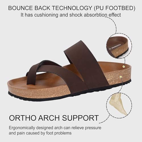 Centrino Mens Cushion Sliders/Slippers | PU Padding on the Footbed | Bounce Back Technology | Comfortable & LightWeight | Stylish & Everyday Flip Flops for Gents 6864-11_COFFEE_8 - Image 4