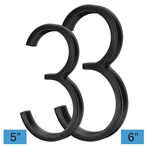OLADOT 6" Stainless Steel Floating House Number 3, Metal Modern House Numbers, Mailbox Decor Number with Nail Kit, Coated Black, 911 Visibility Signage (Large 3) - Image 2