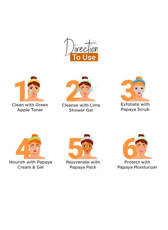 Vedic Line Vedicline Papaya & Lime Facial Kit Helps To Reduce Tan, Blemishes And Pigmentation With Papaya, Lime, Aloe Vera For Clear Radiant Skin, 640Ml  - Image 5
