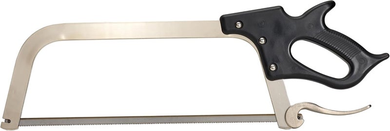 LEM Products 16" Meat Saw with Tightening Cam, Heavy Nickel-Plated Frame, Black Handle - Image 1