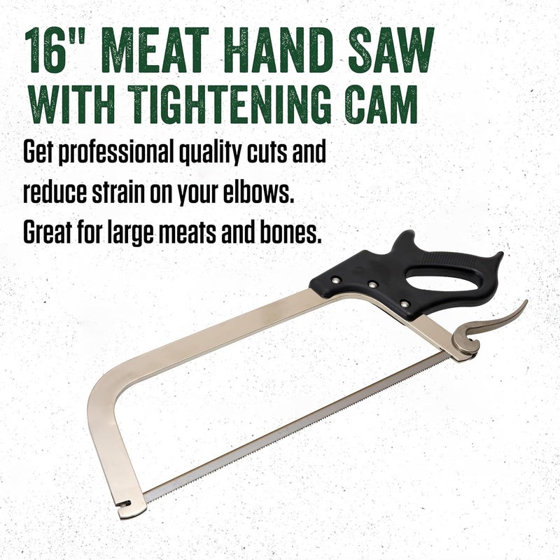 LEM Products 16" Meat Saw with Tightening Cam, Heavy Nickel-Plated Frame, Black Handle - Image 2