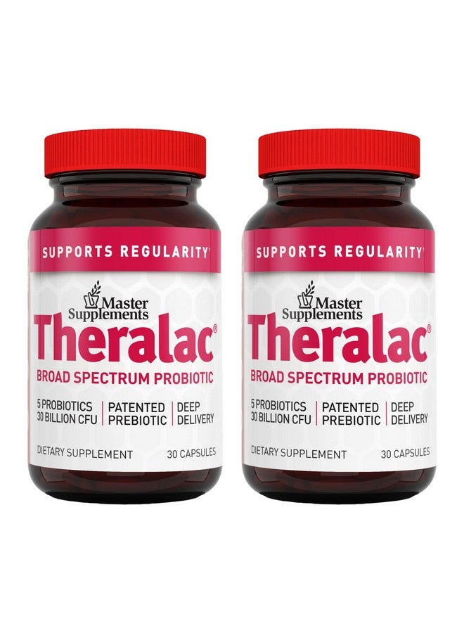THERALAC Master Supplements Theralac - 30 Capsules, Pack of 2 - Multi-Strain Probiotic for Optimal Gut Health + Gas & Bloating Relief - Gluten Free - 60 Servings - Image 1