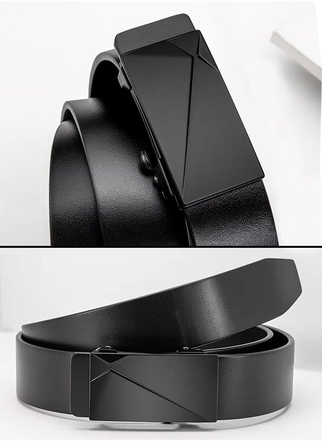 Gloryful Men Leather Belt Leather, Business Belt Automatic Buckle Luxury Design Waistband Waist Strap For Man  - Image 2