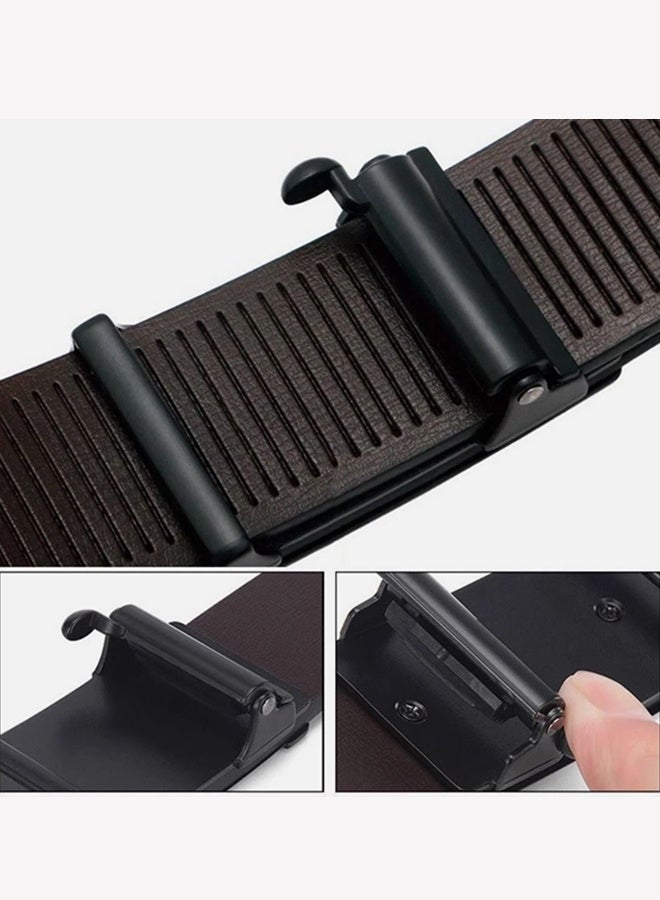 حزام جلدي رجالي، حزام عمل فاخر بإبزيم أوتوماتيكي، حزام خصر للرجال - Image 5