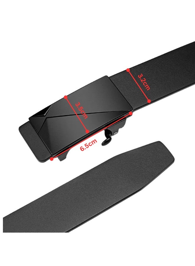 حزام جلدي رجالي، حزام عمل فاخر بإبزيم أوتوماتيكي، حزام خصر للرجال - Image 4