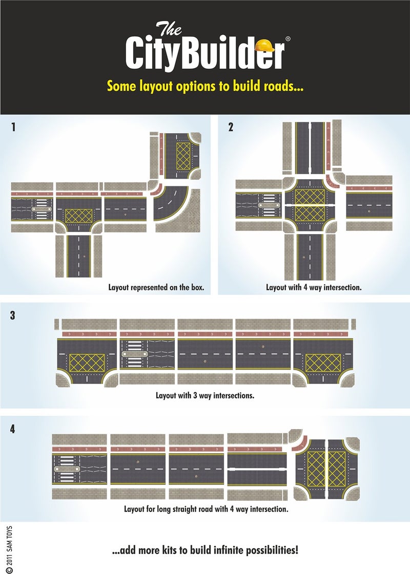 The CityBuilder Roads & PAVEMENTS Cardboard Model Layout Kit - O Scale Model Railroad Accessories - Image 3