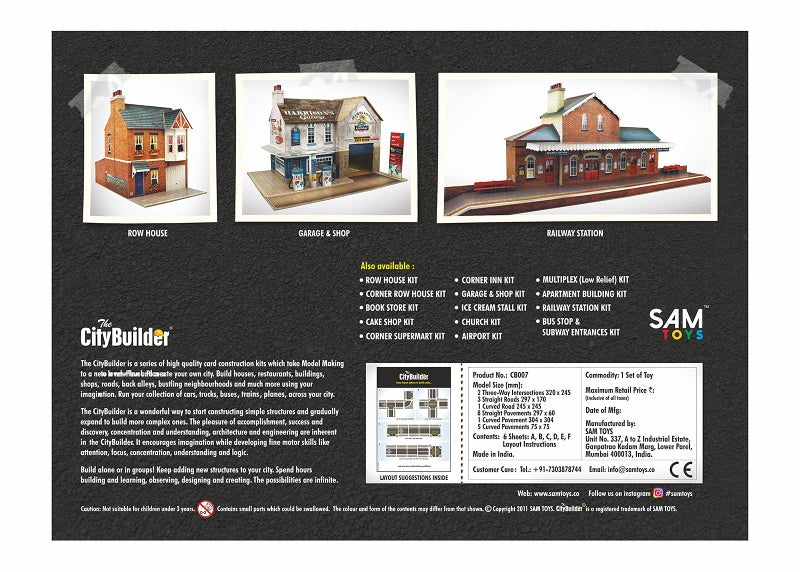 The CityBuilder Roads & PAVEMENTS Cardboard Model Layout Kit - O Scale Model Railroad Accessories - Image 2