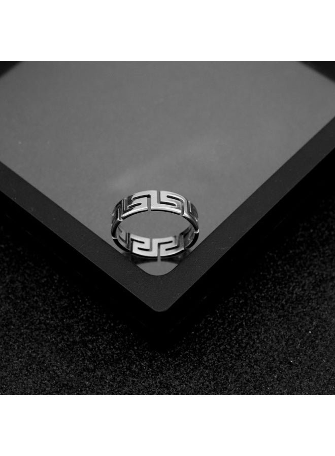 Manufacturer's Stainless Steel Great Wall Pattern Ring Boys And Girls Cloud Pattern Uni Batch Ring