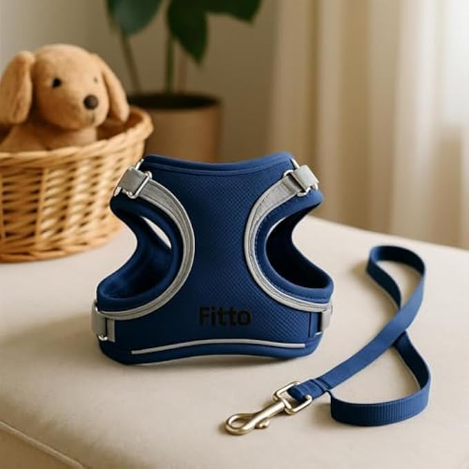 Fitto Pet Harness and Lead Set Size M 18.5x13cm Adjustable Dog Cat Walking Harness with Lead - Image 2