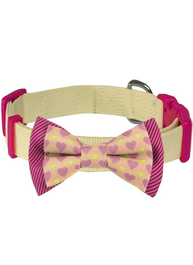 Blueberry Pet 4 Patterns Heart and Stripe Handmade Detachable Bow Tie Adjustable Dog Collar in Fresh Cream, Medium, Neck 14.5"-20" - pzsku/Z810F5BFCD6A8744CDFE4Z/45/_/1737031601/d45f9440-b4e7-410f-9092-0eba6a429fba