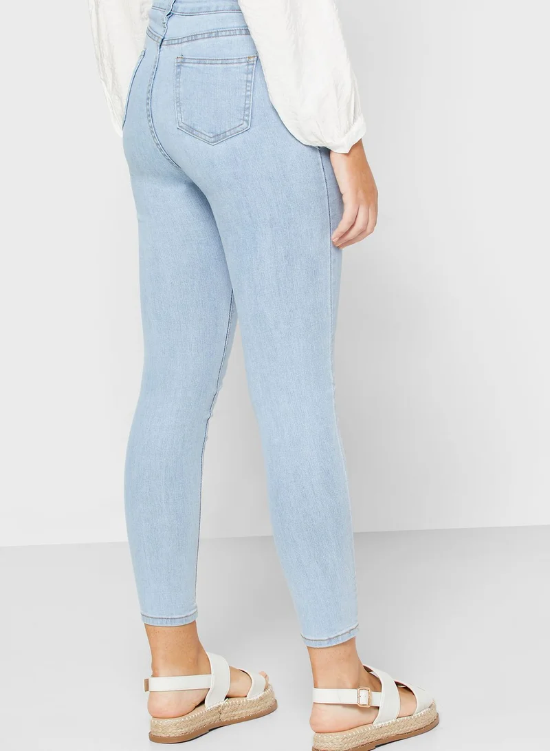 Ginger Button Down Skinny Jeans