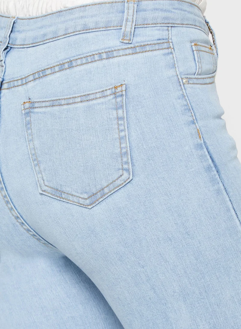 Ginger Button Down Skinny Jeans
