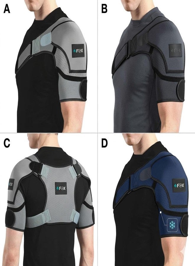 Curogenix Adjustable Shoulder Support Brace for Men & Women | Neoprene Shoulder Immobilizer Strap | Rotator Cuff Support Belt for Pain Relief, Injury Recovery, Gym & Sports Use (Grey) - Image 4