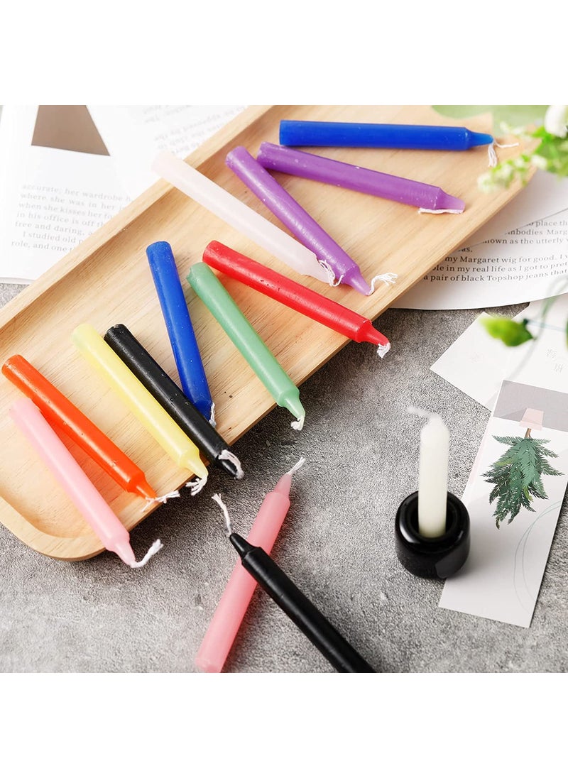atorakushon atorakushon Colored Candles 4 Inch Mini Taper Chime Candles Great for Birthday Parties Spells Diwali Puja's Healing Home Decor Set of 40  - Image 2