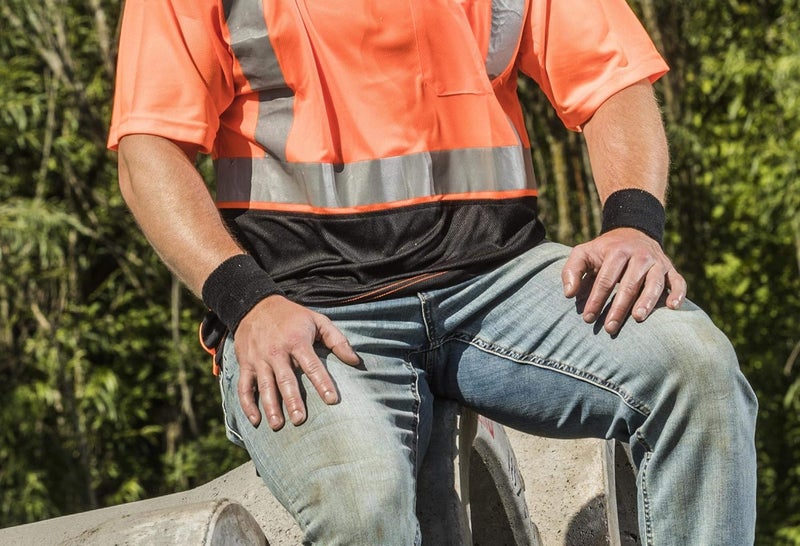 Ergodyne Chill-Its 6500 Absorptive Moisture-Wicking Wrist Sweatband - Black - Image 3