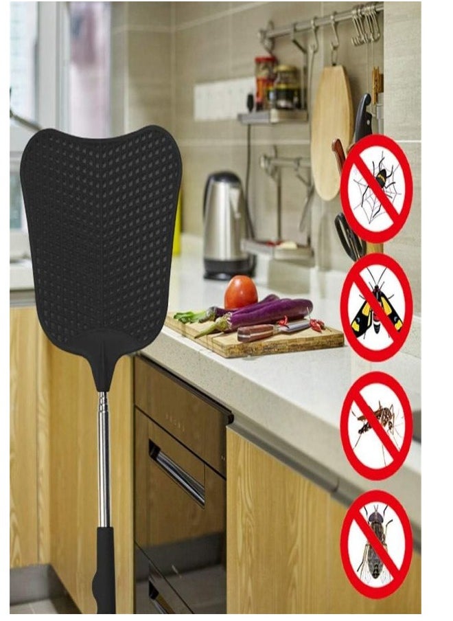 LESHP - Foxany Telescopic Fly Swatters, Durable Plastic Fly Swatter Heavy Duty Set, Flyswatter with Stainless Steel Handle for Indoor/Outdoor/Classroom (2 Pack) - Image 1