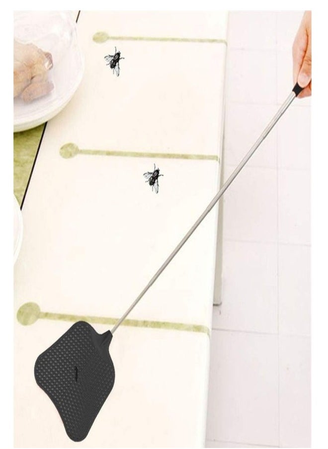 LESHP - Foxany Telescopic Fly Swatters, Durable Plastic Fly Swatter Heavy Duty Set, Flyswatter with Stainless Steel Handle for Indoor/Outdoor/Classroom (2 Pack) - Image 1