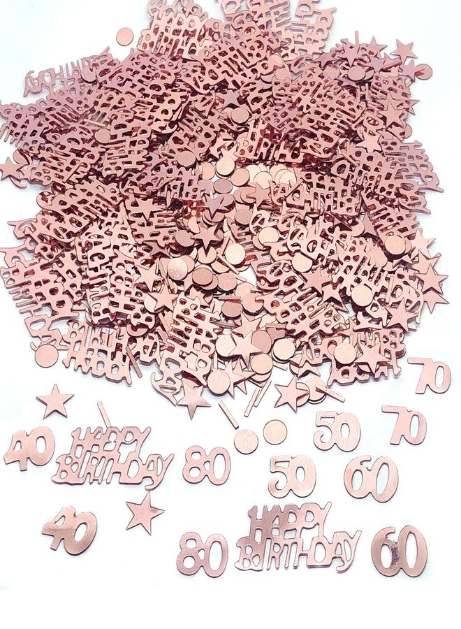 Youu TFYU Happy Birthday Party Table Confetti - Twinkle Stars Foil Metallic Sequins & Special Events Table Scatters - 700pcs (Rose Gold) (80 Years Old) - Image 5