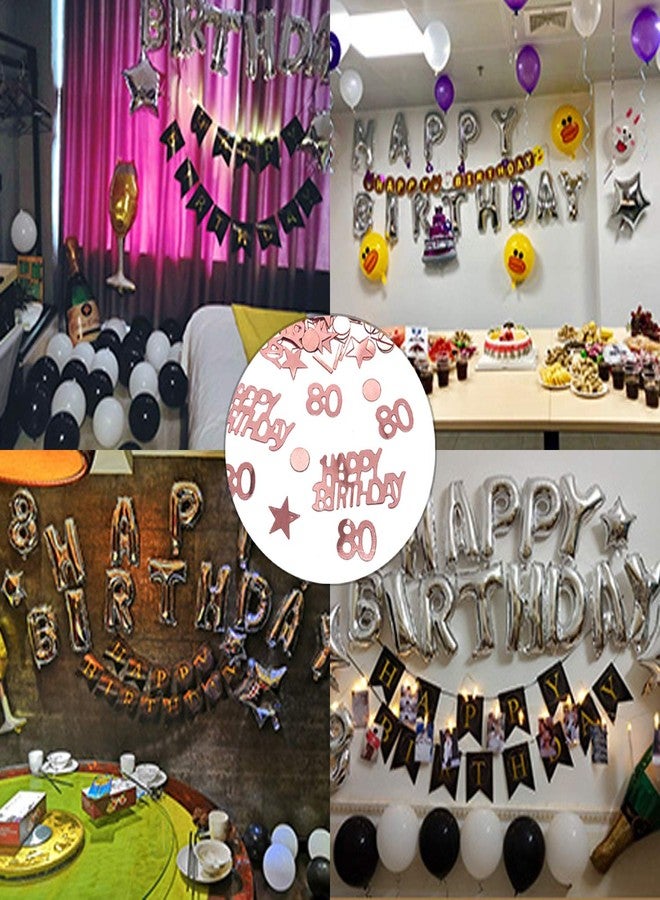 Youu TFYU Happy Birthday Party Table Confetti - Twinkle Stars Foil Metallic Sequins & Special Events Table Scatters - 700pcs (Rose Gold) (80 Years Old) - Image 3