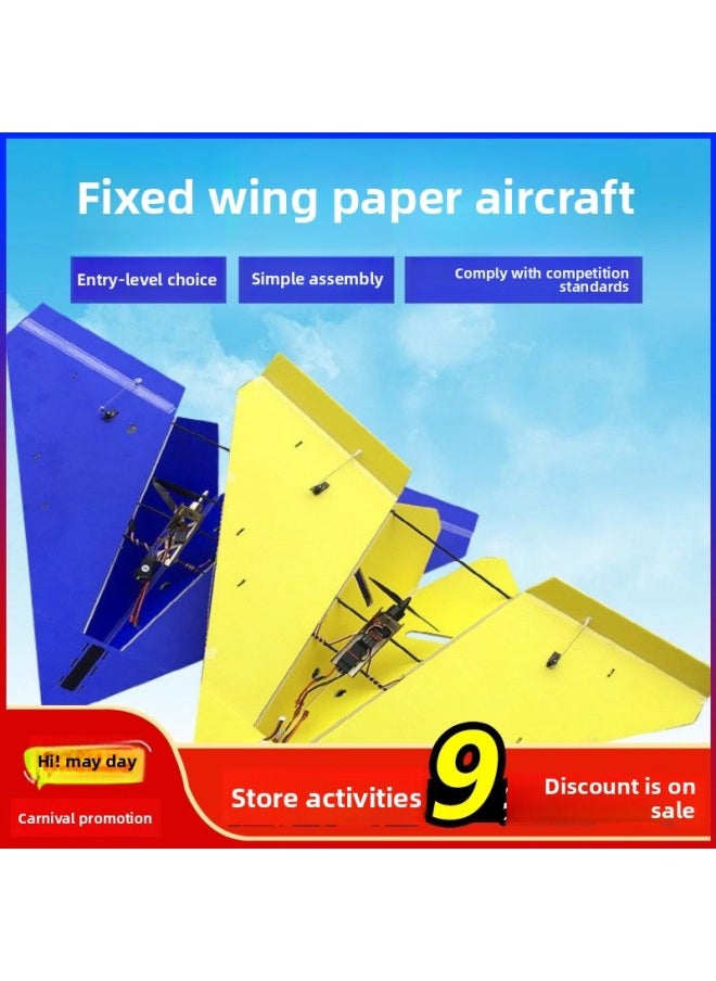 Remote Control Model Aircraft Fixed Wing KT Board Paper Aircraft Delta Wing Electric Aircraft 1 Meter Wingspan Aircraft Diy Glider-Color:High Configuration To Fly (mc6 Remote Control Right Hand)-Specifications:Double-sided Coating Racing Painting [magic Board]