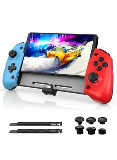 نيكسيجو وحدة تحكم Gripcon مريحة ومحسّنة لجهاز Nintendo Switch/Switch Oled في الوضع المحمول مع 6 محاور جيروسكوبية، وظيفة رسم الخرائط، كلاسيكية  - Image 1