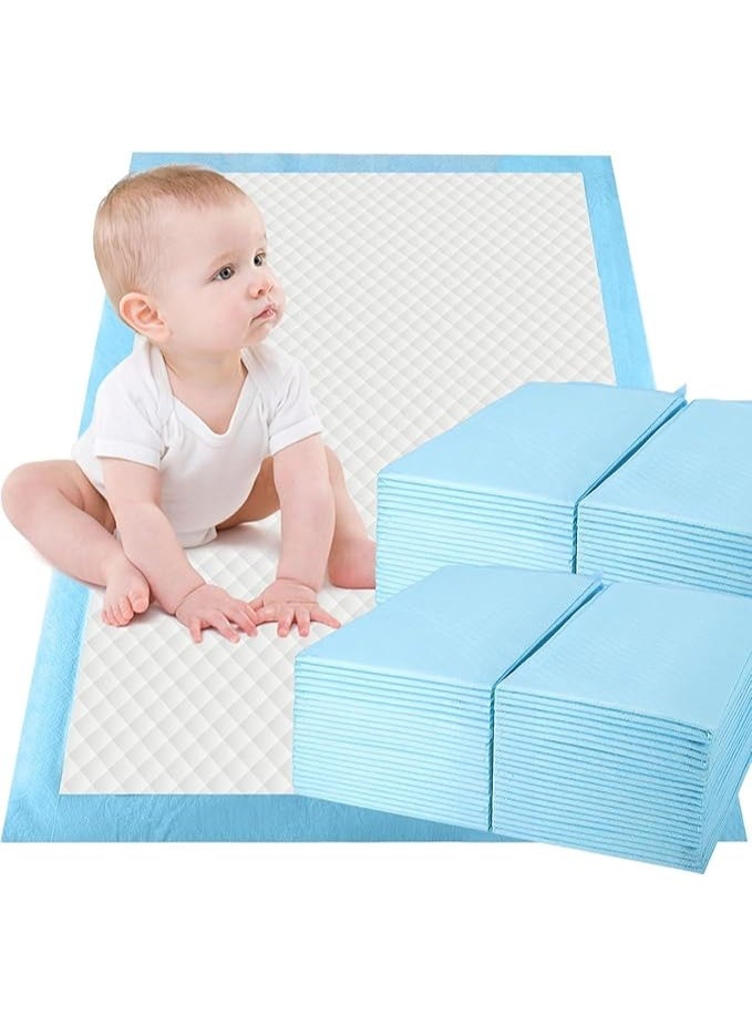 UREVO 40 Pieces Baby Disposable Changing Mats,Waterproof Baby Changing Pads, 60x90 cm, Highly Absorbent Leakproof Changing Pad Baby, Ultra soft Diaper Changing Mat Underpads for Baby Blue XL - Image 1