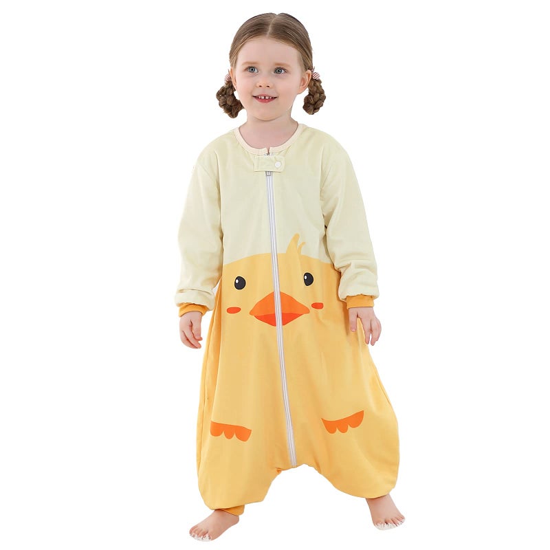 MICHLEY MICHLEY Baby Sleeping Bag Sack Long Sleeve with Feet Winter Swaddle Wearable Blanket for Boys GirlsDuck56Years 