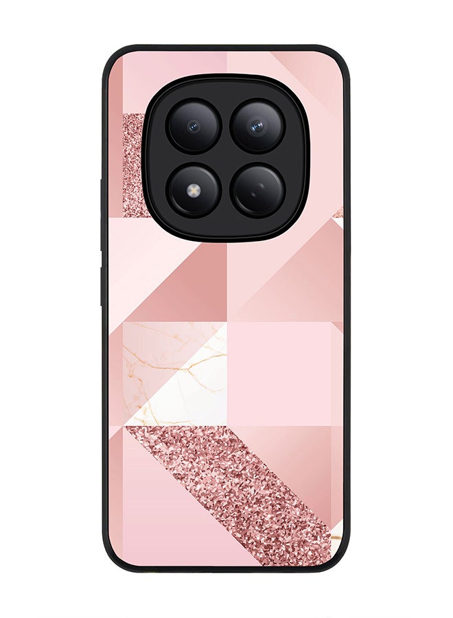 For Xiaomi Redmi Note 15 Pro 4G Case,Slim fit Camera Protection, Shockproof Thin Phone cover  - Marble Pink Geometric