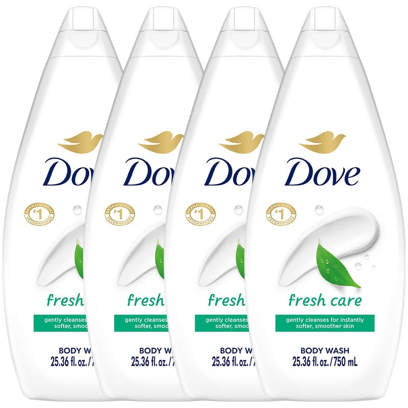 Dove Body Wash Fresh Care ValueSize 4Pack Soothing Moisturizing Cleanser for Soft Skin 2536 Oz Ea