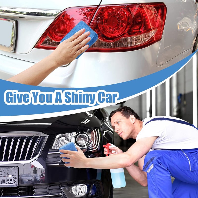 Riakrum 32 Pieces Microfiber Applicator Pads Detailing Car Wax Sponge for Car Ceramic Coating Applicator Tire Shine Cleaning Pad for Applying Wax Foam(Blue) - Image 5