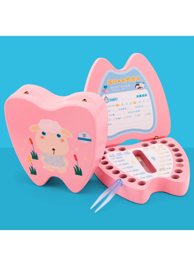 Generic - Children's Deciduous Teeth Box Teeth Collection Box Storage Box Baby's Replacement Deciduous Teeth Commemorative Box-Color:Pink Monkey - Image 1