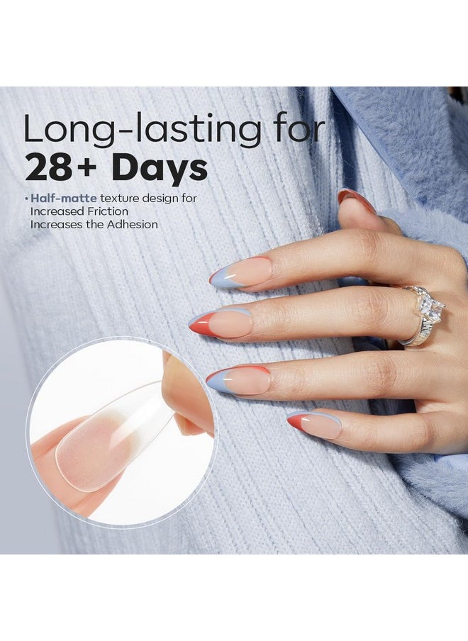 modelones Modelones Almond Fake Nail Tips -500Pcs Medium Gel x Nail Tips Pre-shaped Half Matte Full Cover Clear Acrylic Nails Gel Kit False Nail Tip Press on Nails for Nail Extension DIY Salon  - Image 3