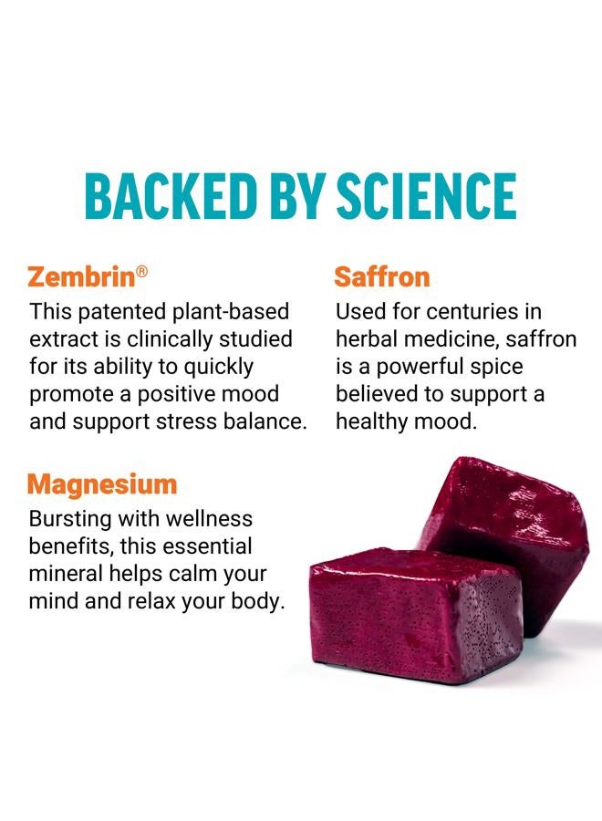 FORCE FACTOR Happy Mood, Mood Support and Mood Balance Supplement to Support Happiness, Positivity, and Stress, Made with Magnesium, Saffron, Zembrin, Non-GMO, Tropical Fruit Flavor, 30 Soft Chews - Image 3