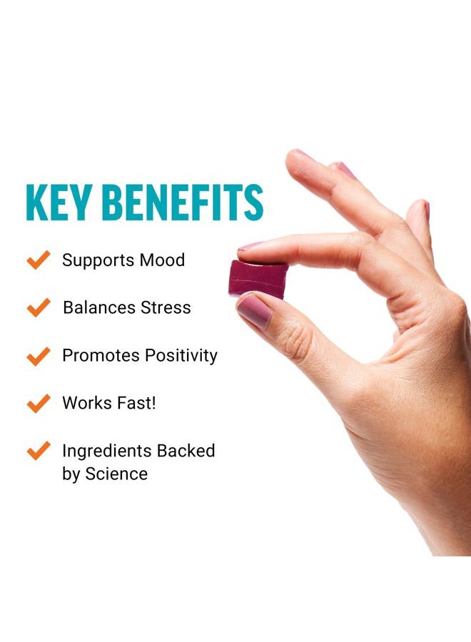 FORCE FACTOR Happy Mood, Mood Support and Mood Balance Supplement to Support Happiness, Positivity, and Stress, Made with Magnesium, Saffron, Zembrin, Non-GMO, Tropical Fruit Flavor, 30 Soft Chews - Image 2