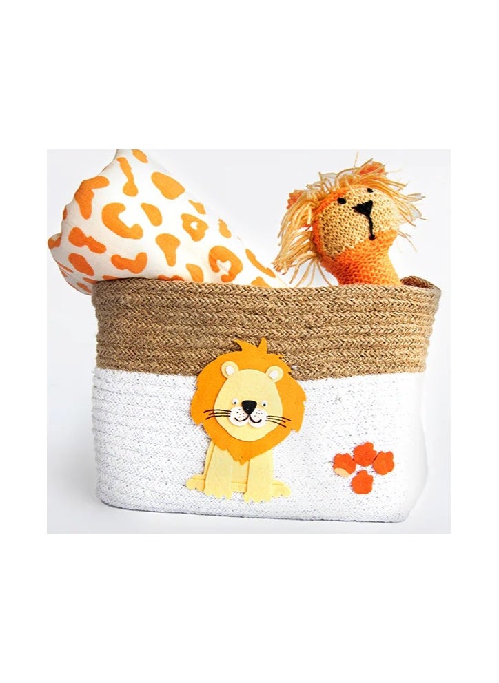 Yellow Doodle - Yellow Doodle Cotton Rope Basket - Baby Animals  (Medium) - Image 1