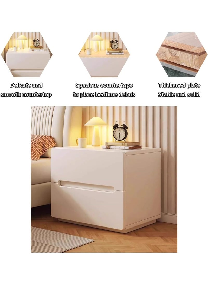  CityRiya-Long منضدة منضدة ، طاولة بجانب السرير ، طاولة جانبية مع درج تخزين ، طاولة لهجة بيضاء ، سهولة التجميع منظم خزانة التخزين بجانب السرير لمكتب غرفة المعيشة - Image 3