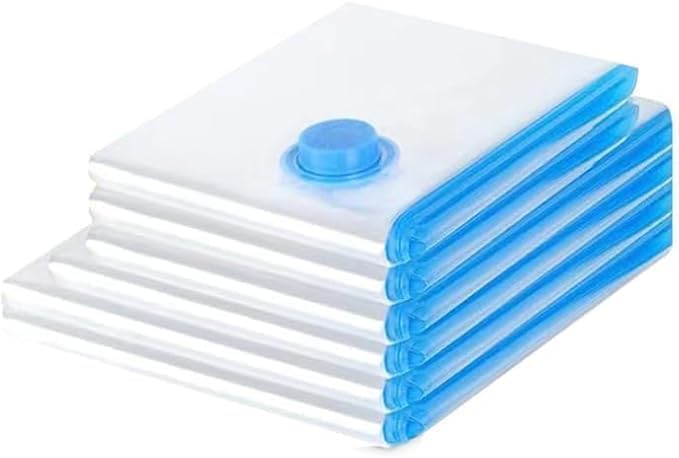 اي ار اس أكياس ضغط ARS الموفرة للمساحة بتقنية التفريغ الهوائي، عبوة من 12 كيسًا - كبير، متوسط، صغير - للملابس، والألحفة، والبطانيات، أكياس موفرة للمساحة مع مضخة يدوية - Image 2