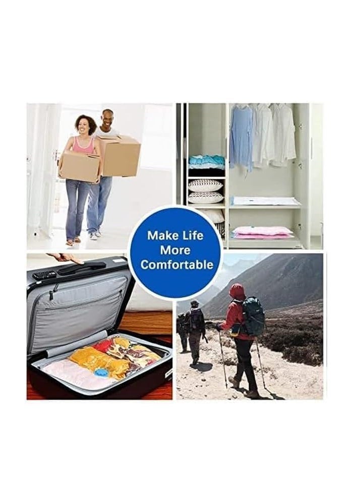 اي ار اس أكياس ضغط ARS الموفرة للمساحة بتقنية التفريغ الهوائي، عبوة من 12 كيسًا - كبير، متوسط، صغير - للملابس، والألحفة، والبطانيات، أكياس موفرة للمساحة مع مضخة يدوية - Image 4