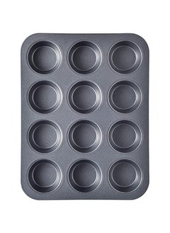 Cake Bakeware Mould, ELECDON Carbon Steel Muffin Pan, 12 Cavity Bakeware Non-Stick Cake Baking Pan, Mini Pie Pans, Carbon Steel Muffin Tray, Standard Baking Pan Mold for Oven Baking