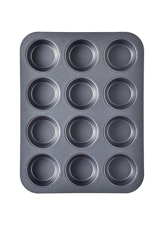 Generic - Cake Bakeware Mould, ELECDON Carbon Steel Muffin Pan, 12 Cavity Bakeware Non-Stick Cake Baking Pan, Mini Pie Pans, Carbon Steel Muffin Tray, Standard Baking Pan Mold for Oven Baking - Image 1