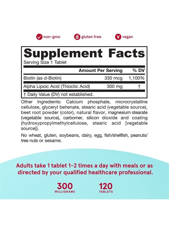 jarrow formulas Alpha Lipoic Sustain 300 mg with Biotin - Up to 120 Servings (Vegan Tablets) - Antioxidant Dietary Supplement - Glucose Metabolism & Energy Production Support - Releases ALA Over Time - Image 4