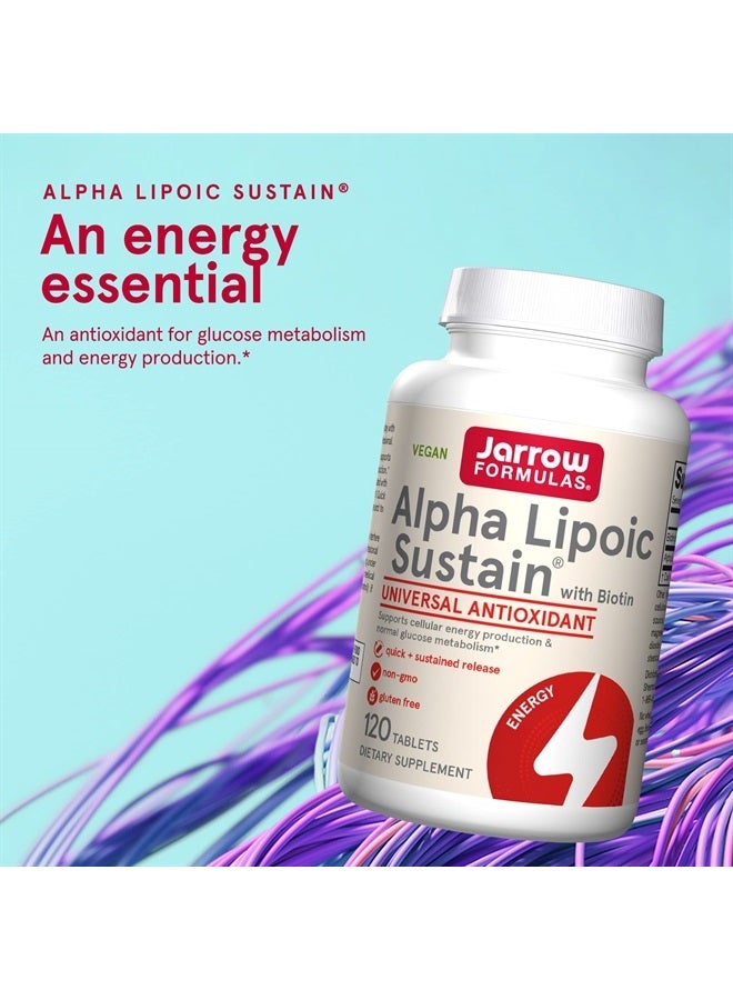 jarrow formulas Alpha Lipoic Sustain 300 mg with Biotin - Up to 120 Servings (Vegan Tablets) - Antioxidant Dietary Supplement - Glucose Metabolism & Energy Production Support - Releases ALA Over Time - Image 3