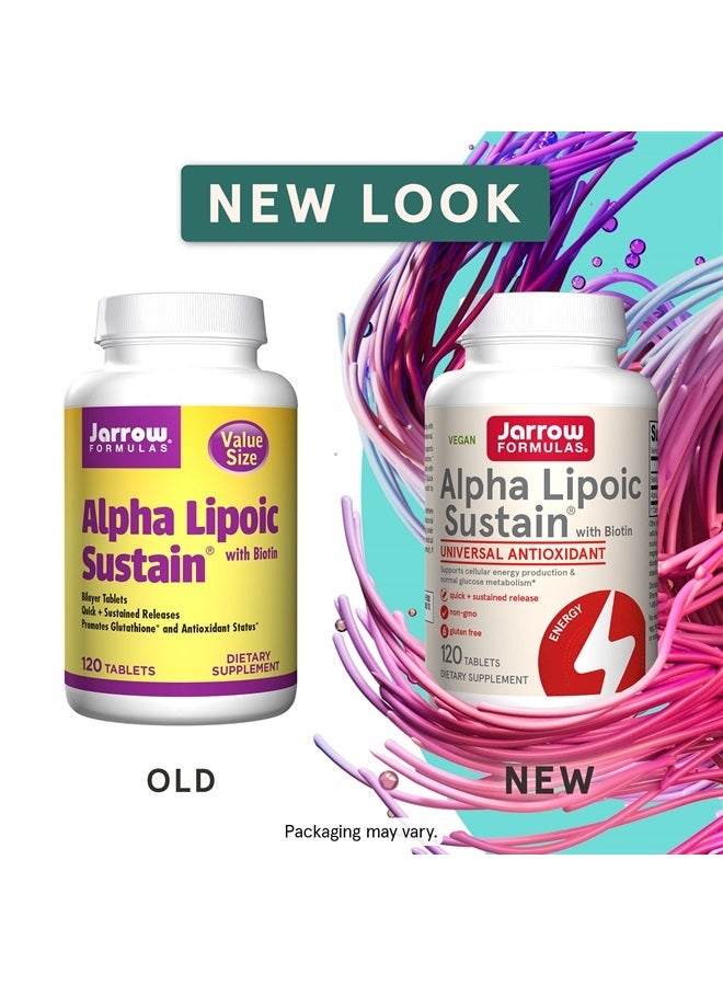 jarrow formulas Alpha Lipoic Sustain 300 mg with Biotin - Up to 120 Servings (Vegan Tablets) - Antioxidant Dietary Supplement - Glucose Metabolism & Energy Production Support - Releases ALA Over Time - Image 2