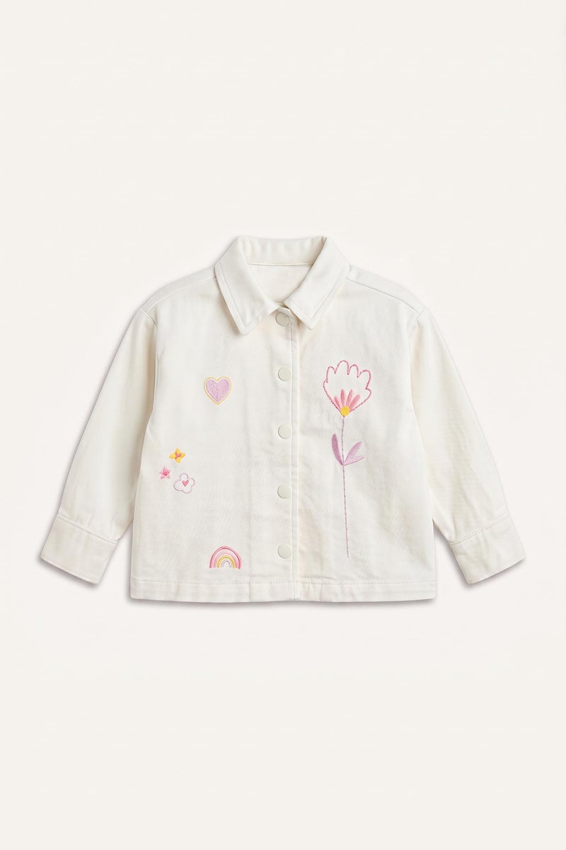 DeFacto Beige BabyGirl Baby Girl 100% Cotton Gabardine Shirt Jacket Casual - Image 4