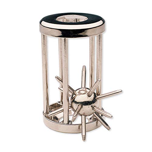 Bits and Pieces Metal Brain Teaser Puzzle - Spiked Ball Disentanglement Puzzle, 3D Assembly Puzzles for Adults - Image 1