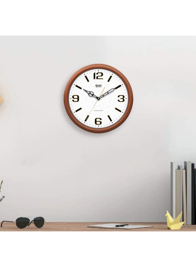 Ajanta ساعة حائط كلاسيكية مصممة من بلاستيك أجانتا 3007 - خشب تيك - Image 2